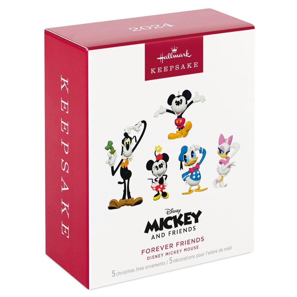 New! Disney Friends Forever Hallmark Keepsake Ornaments 2024 Mickey Donald Goofy